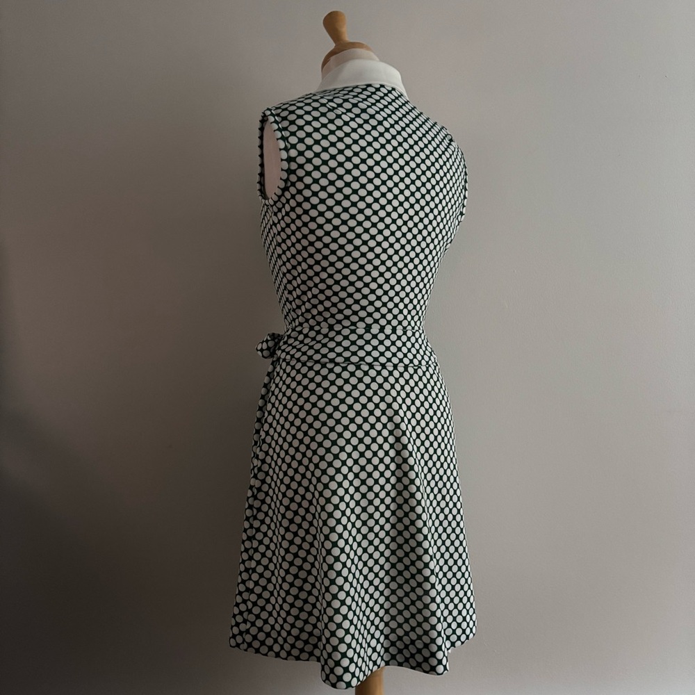 Vintage Green and White Polka Dot Mini Dress - Picture 9 of 12